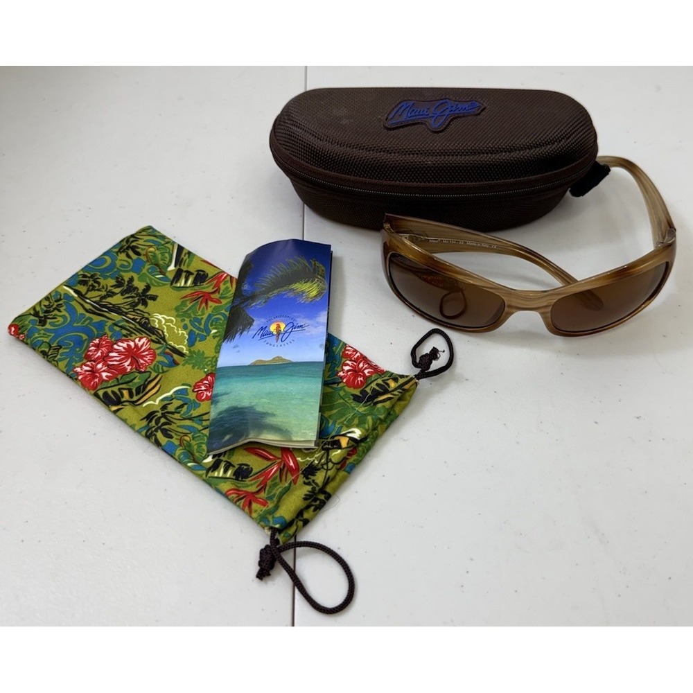 Maui Jim Hibiscus MJ 134-22 Polarized Wrap Sunglasses Set